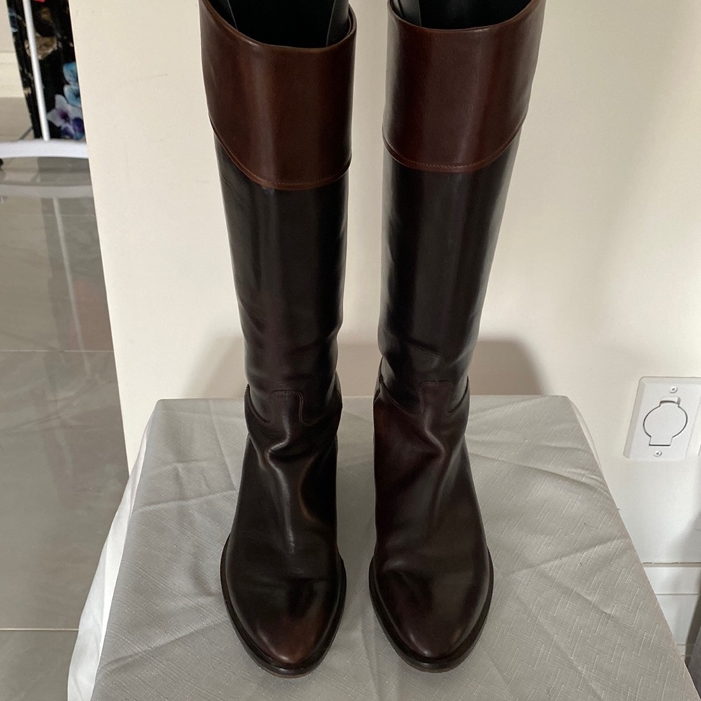 Hugo Boss Brown Leather Winter Boots